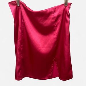 Satin Hot Pink Mini Skirt